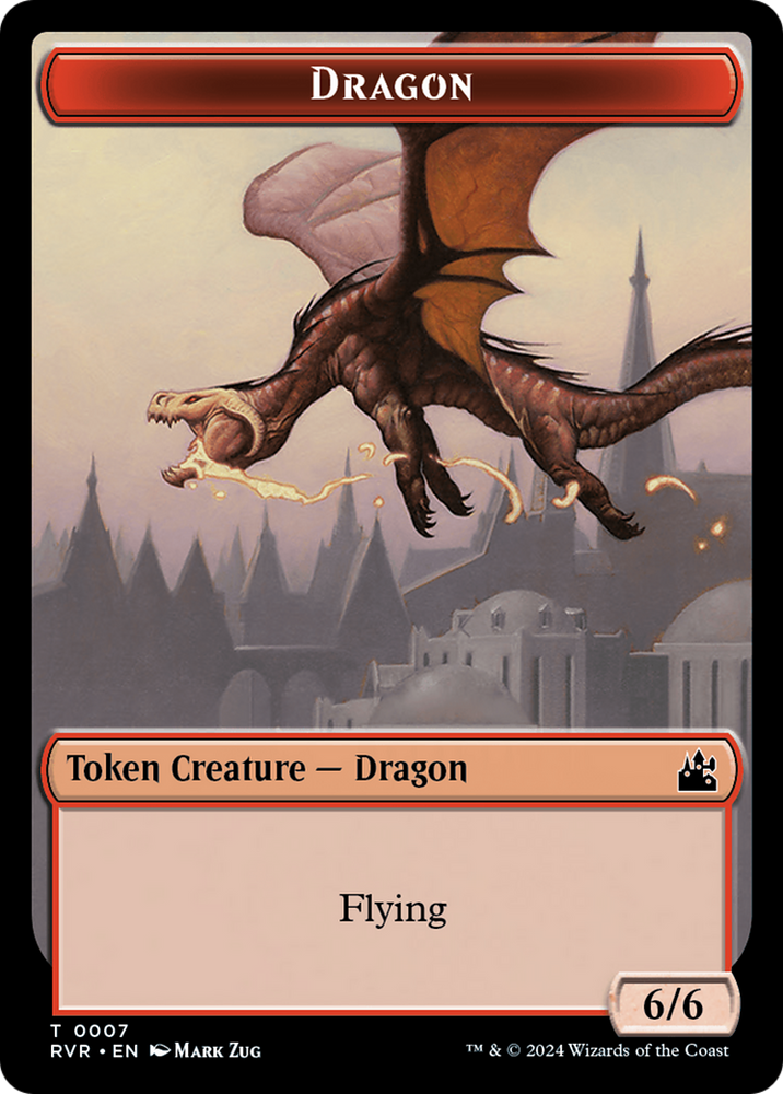 Saproling // Dragon Double-Sided Token [Ravnica Remastered Tokens] Magic: The Gathering