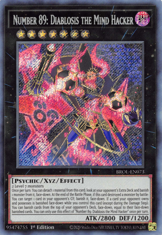 Number 89: Diablosis the Mind Hacker [BROL-EN073] Secret Rare Yu-Gi-Oh!