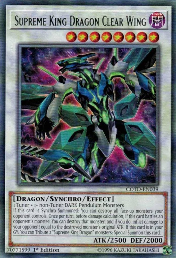 Supreme King Dragon Clear Wing [COTD-EN039] Rare Yu-Gi-Oh!
