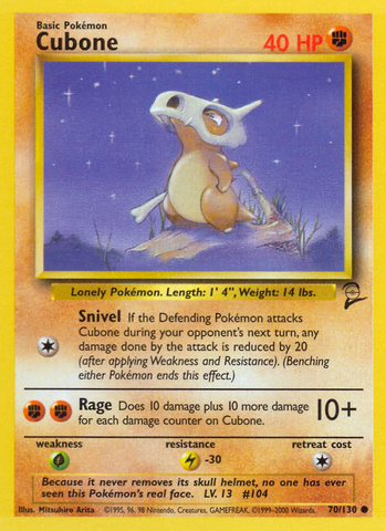 Cubone (70/130) [Base Set 2] Pokémon