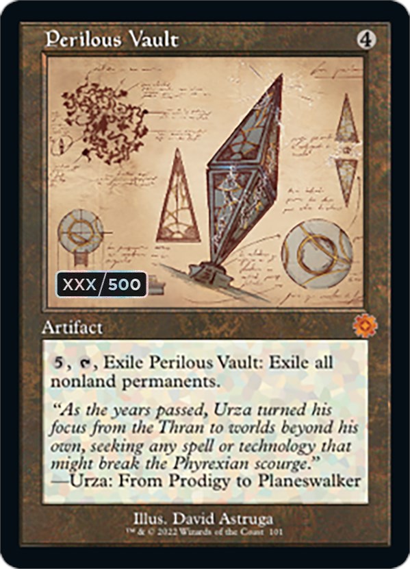 Perilous Vault (Retro Schematic) (Serial Numbered) [The Brothers' War Retro Artifacts] Magic: The Gathering