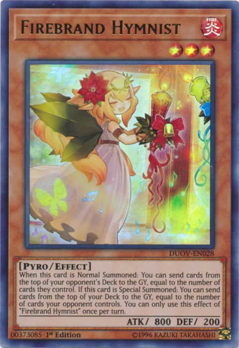 Firebrand Hymnist [DUOV-EN028] Ultra Rare Yu-Gi-Oh!
