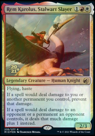 Rem Karolus, Stalwart Slayer [Innistrad: Midnight Hunt Prerelease Promos] Magic: The Gathering