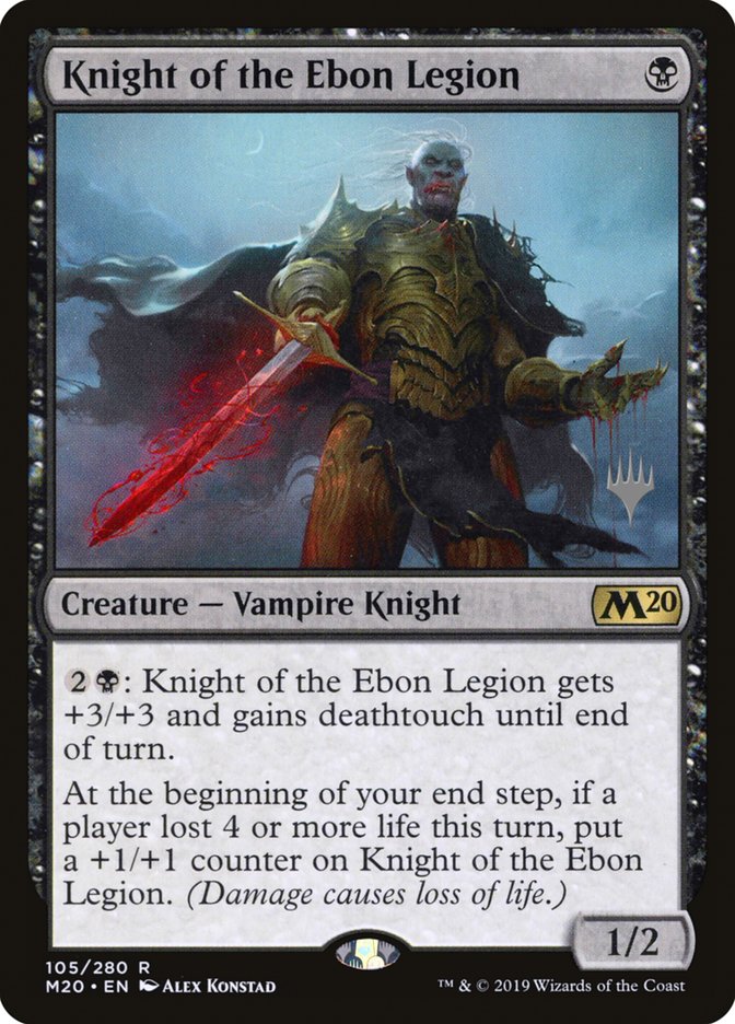 Knight of the Ebon Legion (Promo Pack) [Core Set 2020 Promos] Magic: The Gathering