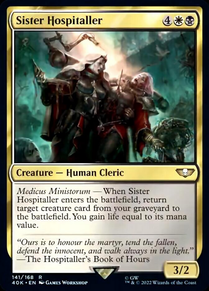 Sister Hospitaller (Surge Foil) [Warhammer 40,000] Magic: The Gathering