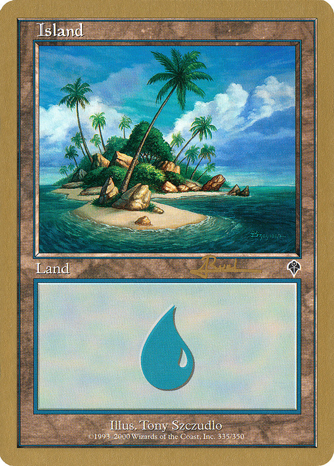 Island (ar335a) (Antoine Ruel) [World Championship Decks 2001] Magic: The Gathering