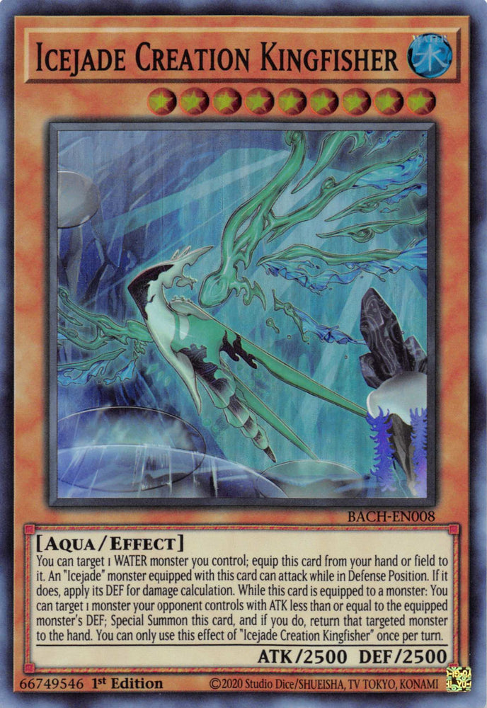 Icejade Creation Kingfisher [BACH-EN008] Super Rare Yu-Gi-Oh!