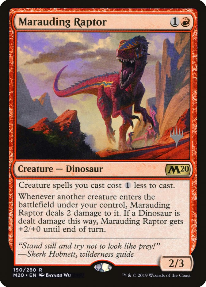 Marauding Raptor (Promo Pack) [Core Set 2020 Promos] Magic: The Gathering