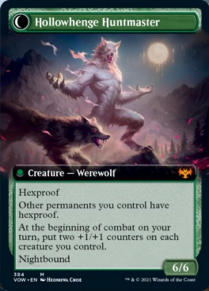 Avabruck Caretaker // Hollowhenge Huntmaster (Extended Art) [Innistrad: Crimson Vow] Magic: The Gathering
