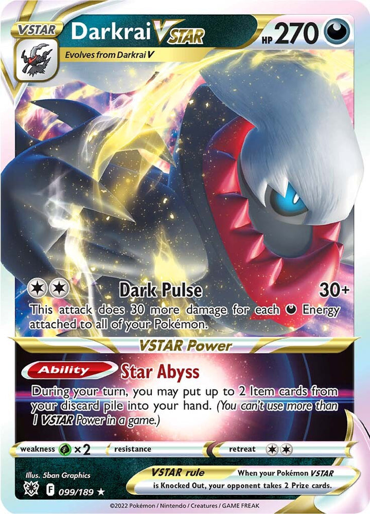 Darkrai VSTAR (099/189) [Sword & Shield: Astral Radiance] Pokémon