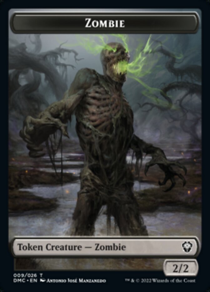 Zombie Token [Dominaria United Commander Tokens] Magic: The Gathering