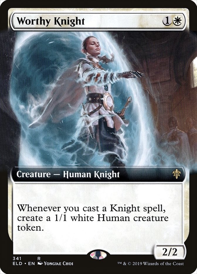 Worthy Knight (Extended Art) [Throne of Eldraine] Magic: The Gathering
