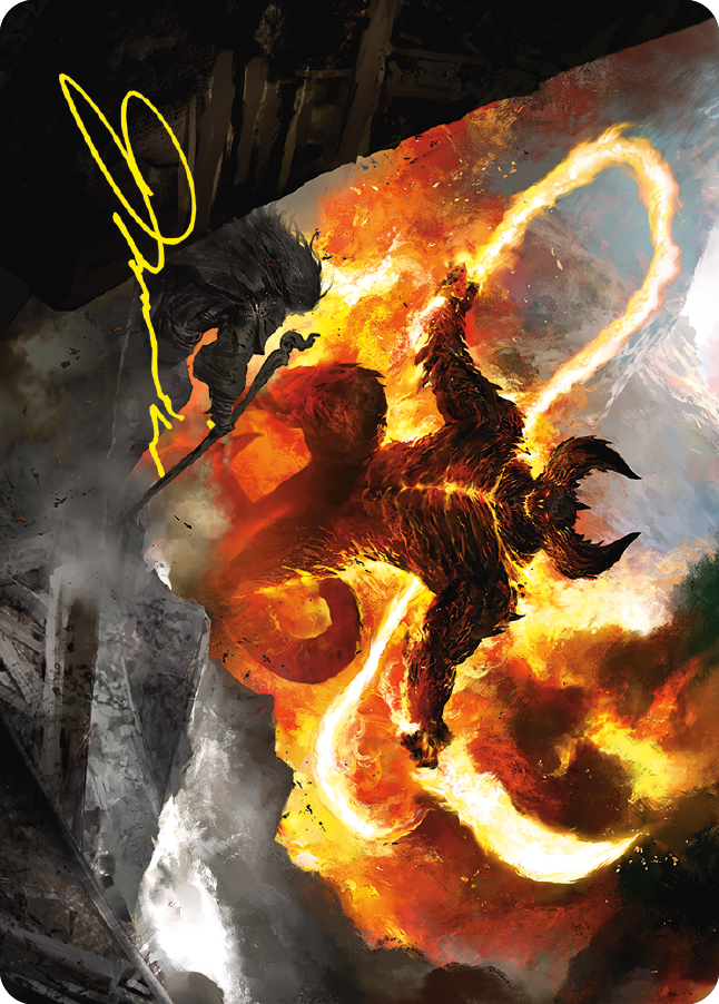 The Balrog, Flame of Udun Art Card (Gold-Stamped Signature) [The Lord of the Rings: Tales of Middle-earth Art Series] Magic: The Gathering