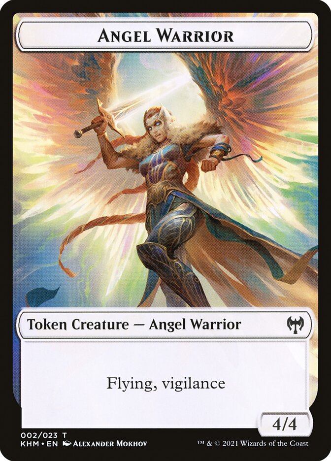 Dwarf Berserker // Angel Warrior Double-Sided Token [Kaldheim Tokens] Magic: The Gathering