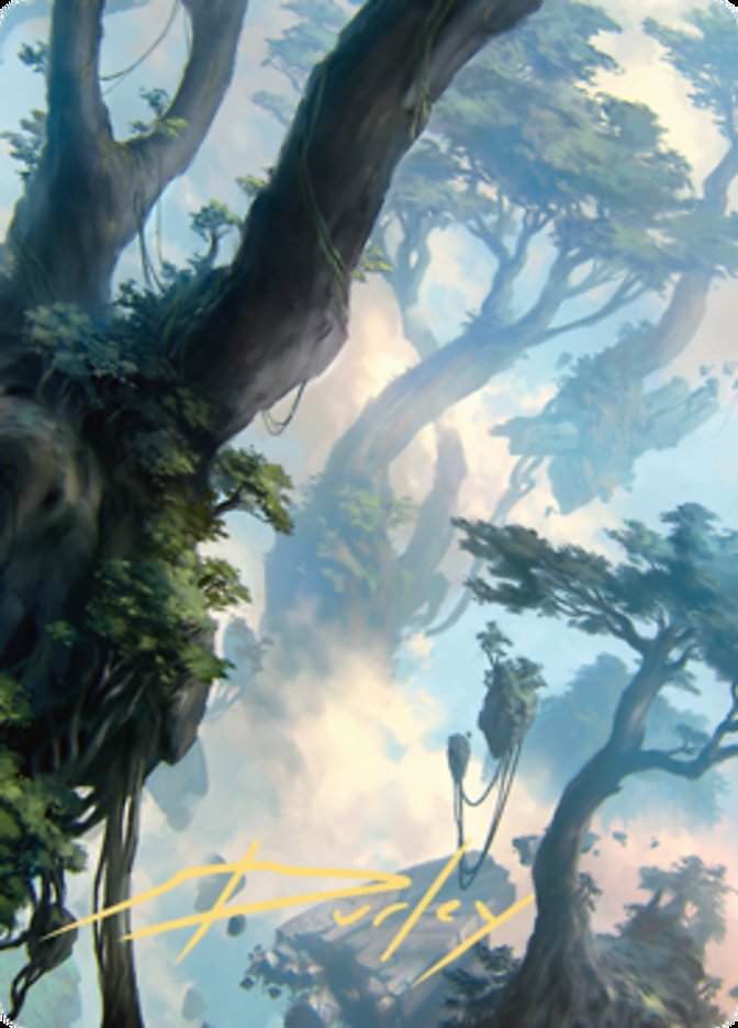 Forest 1 Art Card (Gold-Stamped Signature) [Zendikar Rising Art Series] Magic: The Gathering