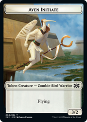 Worm // Aven Initiate Double-Sided Token [Double Masters 2022 Tokens] Magic: The Gathering