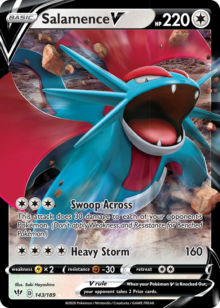 Salamence V (143/189) [Sword & Shield: Darkness Ablaze] Pokémon