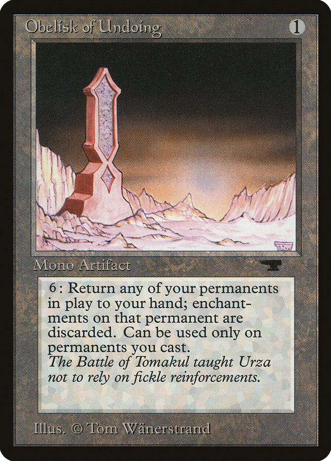 Obelisk of Undoing [Antiquities] Magic: The Gathering