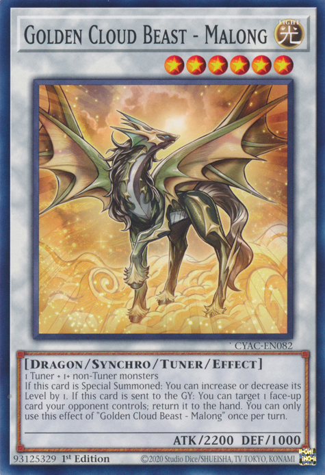 Golden Cloud Beast - Malong [CYAC-EN082] Common Yu-Gi-Oh!