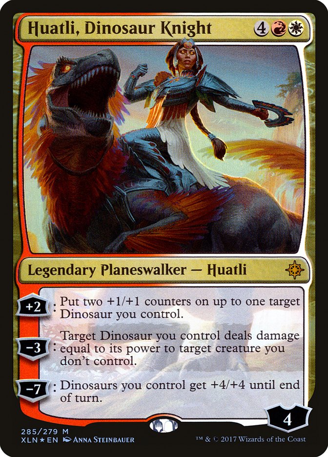 Huatli, Dinosaur Knight [Ixalan] Magic: The Gathering