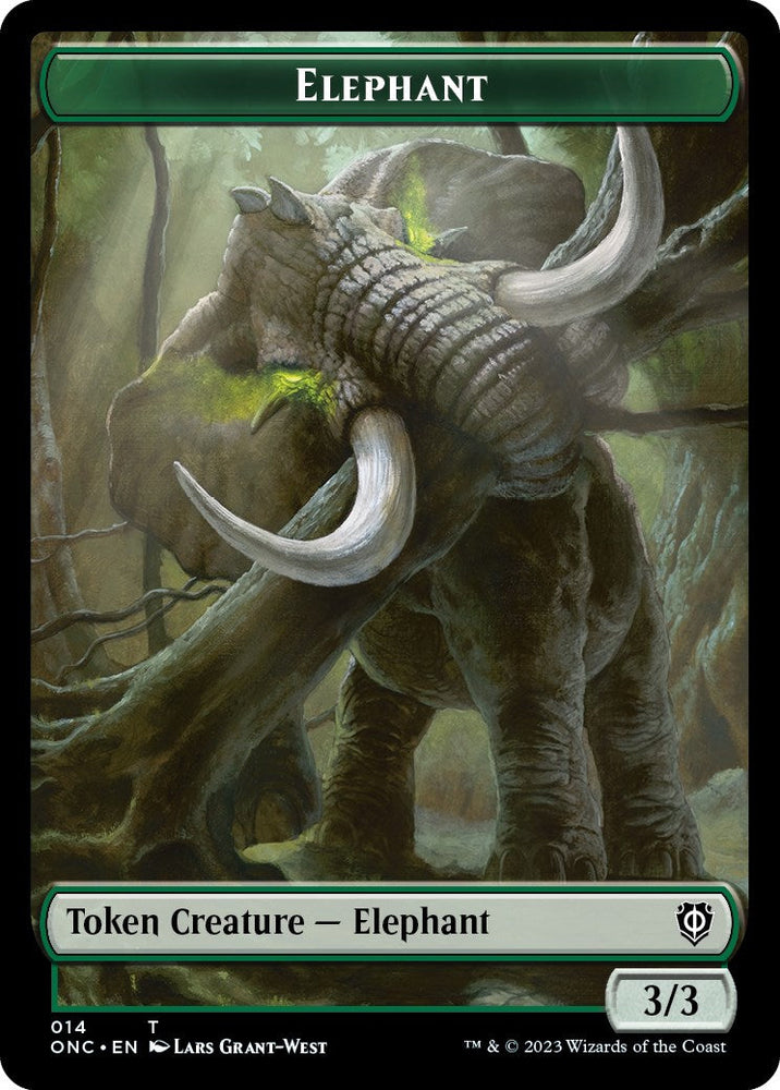 Human Soldier // Elephant Double-Sided Token [Phyrexia: All Will Be One Commander Tokens] Magic: The Gathering
