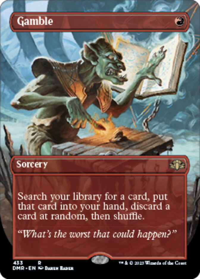 Gamble (Borderless Alternate Art) [Dominaria Remastered] Magic: The Gathering
