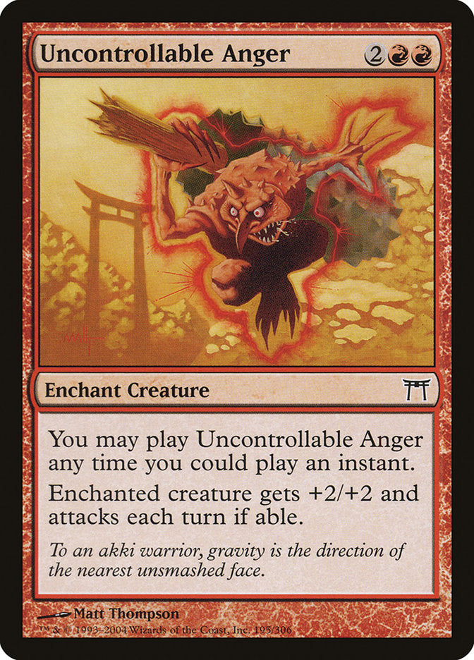 Uncontrollable Anger [Champions of Kamigawa] Magic: The Gathering