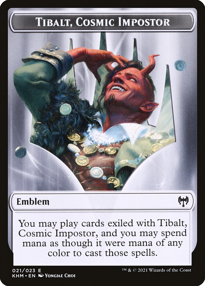 Dwarf Berserker // Tibalt, Cosmic Impostor Emblem Double-Sided Token [Kaldheim Tokens] Magic: The Gathering