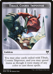 Elf Warrior // Tibalt, Cosmic Impostor Emblem Double-Sided Token [Kaldheim Tokens] Magic: The Gathering