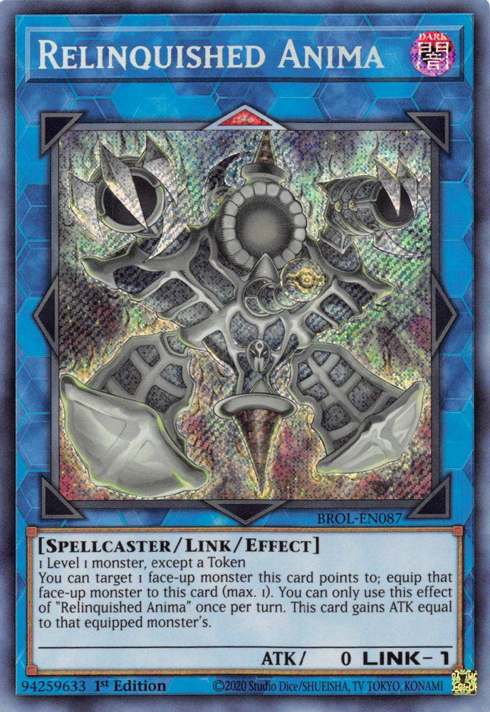 Relinquished Anima [BROL-EN087] Secret Rare Yu-Gi-Oh!