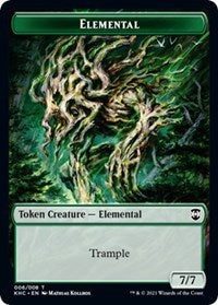 Elemental // Elf Warrior Double-Sided Token [Kaldheim Commander Tokens] Magic: The Gathering